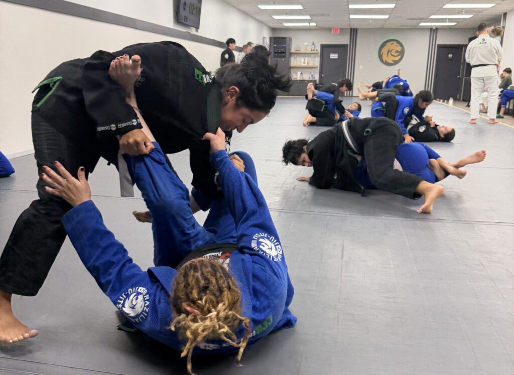 women training bjj and self-defense